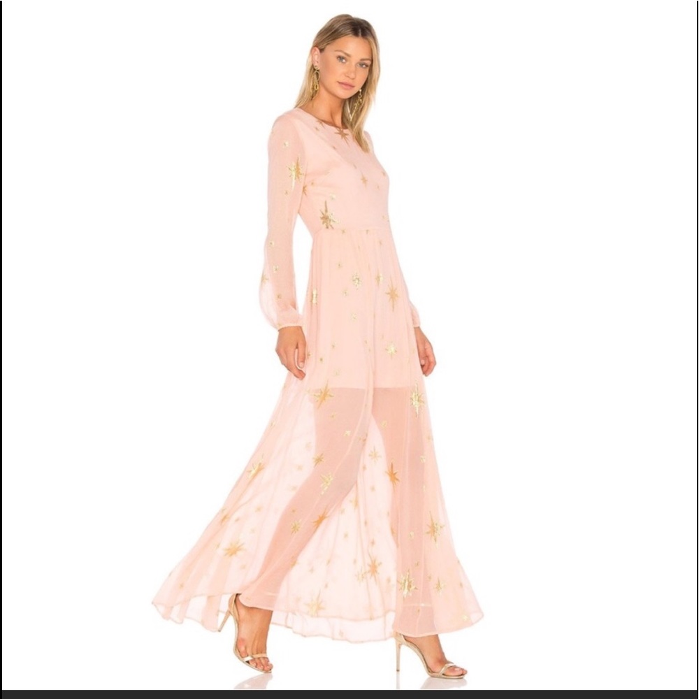 For Love and Lemons Pink Star Maxi Dress
